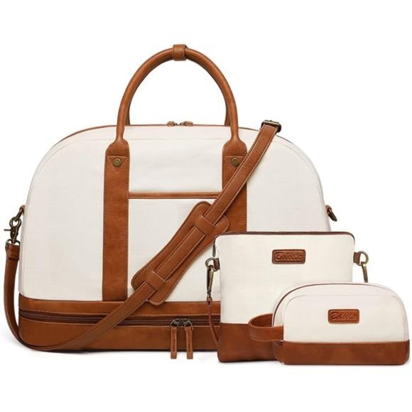 Weekender Bag for Women Canvas Overnight Bag Large Travel Tote Bag